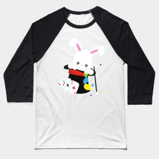 White Bunny, Rabbit, Magic Trick, Magic Wand, Hat Baseball T-Shirt